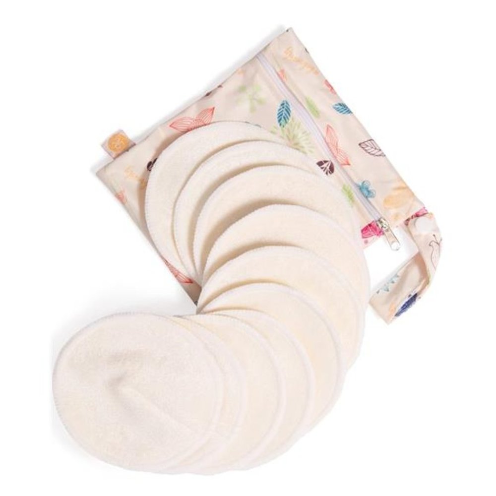 Organic Reusable Nursing Pads 10 Pack | Washable Breast Pads for Breastfeeding